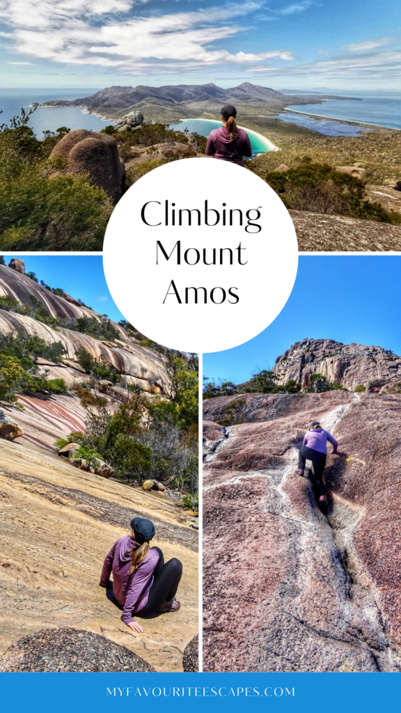 Pin using three photos taken during the Mount Amos hike with the text: "Climbing Mount Amos"